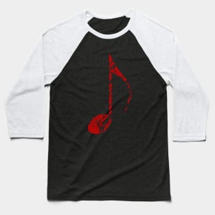 Cool Grunge Music Note Red Baseball T-Shirt